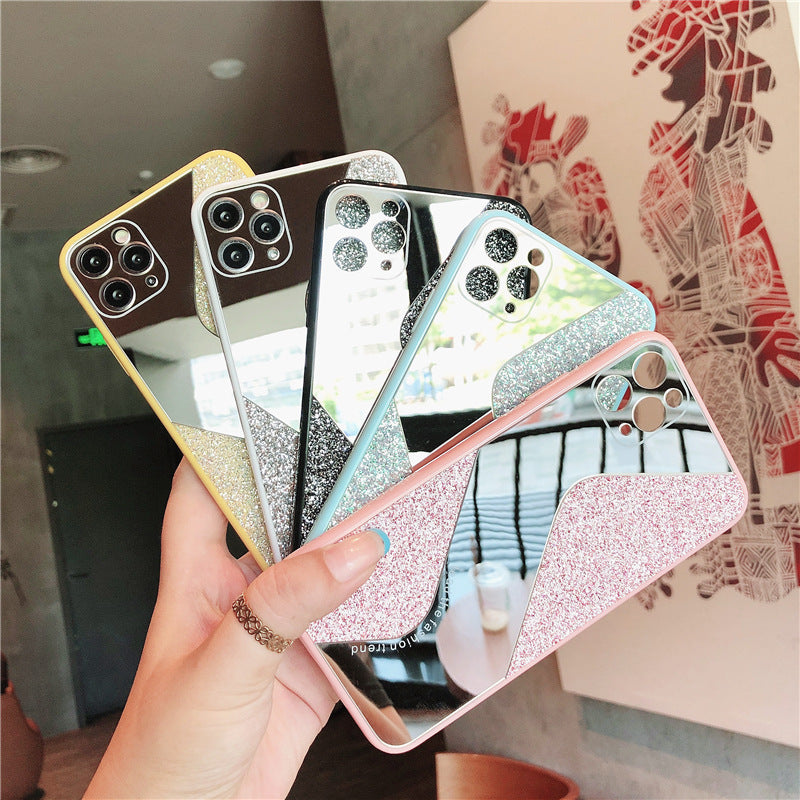 Compatible con Apple, funda de teléfono de lujo con purpurina y diamantes de imitación personalizados.