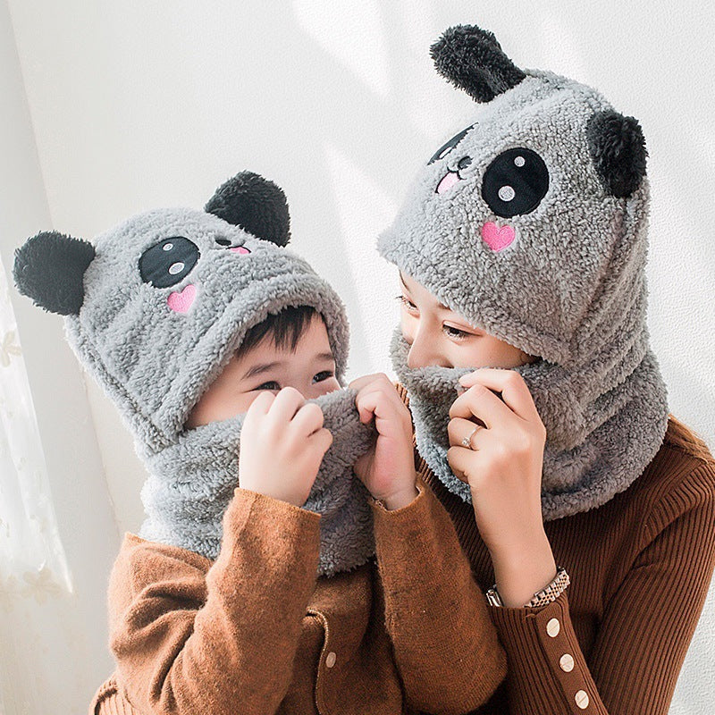 Gorro de invierno para niños y niñas, de una pieza, con protección para las orejas y cabeza de panda.