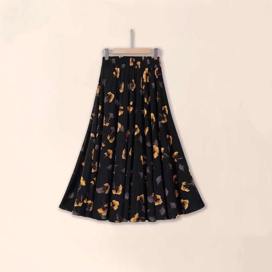 Vestido midi floral plisado adelgazante