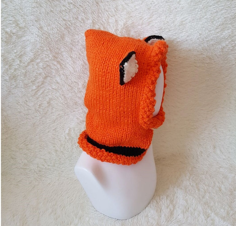 Gorro de lana para niños, tejido a mano, cálido, con orejeras, capa, para hombres y mujeres