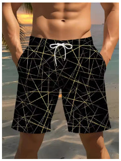 Mens Fashionable Casual Lightning-Print Shorts