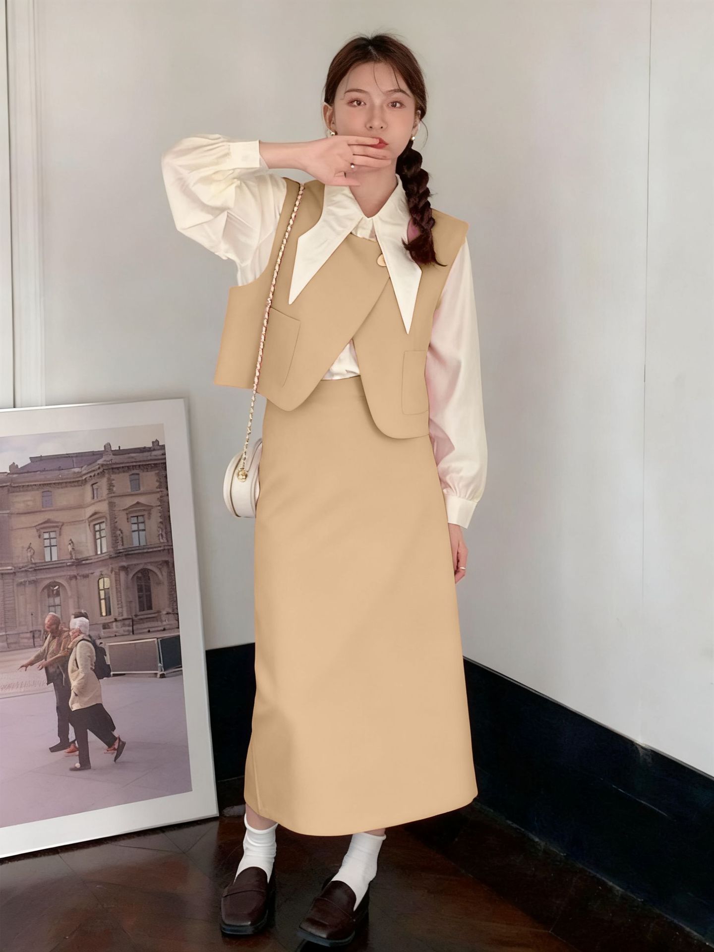 Split Sheath Skirt Mid-length Straight Skirt For Women