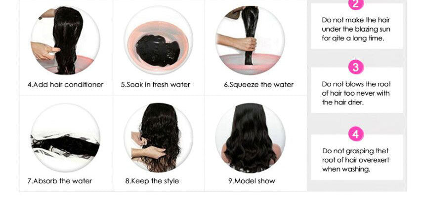 Pelucas de cabello humano con diadema y ondas al agua brasileñas