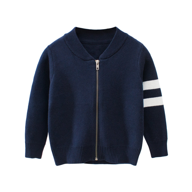 Chaqueta tipo cárdigan tipo suéter para bebé de estilo coreano para niños.
