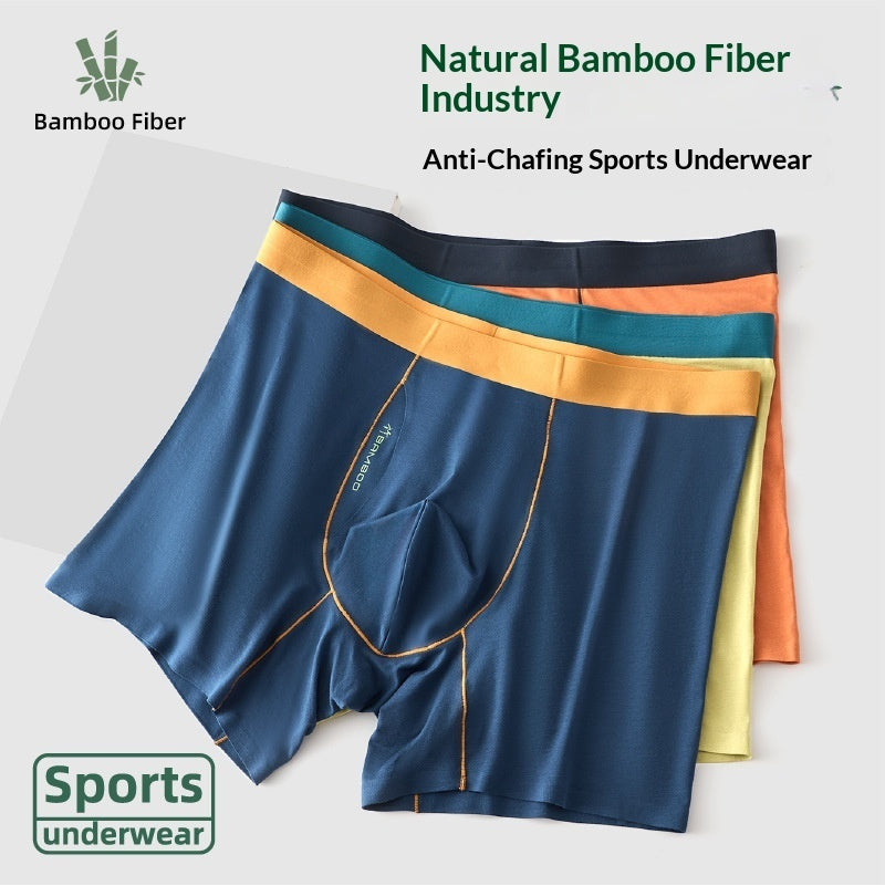 Ropa interior deportiva de fibra de pulpa de bambú para hombre de longitud extendida