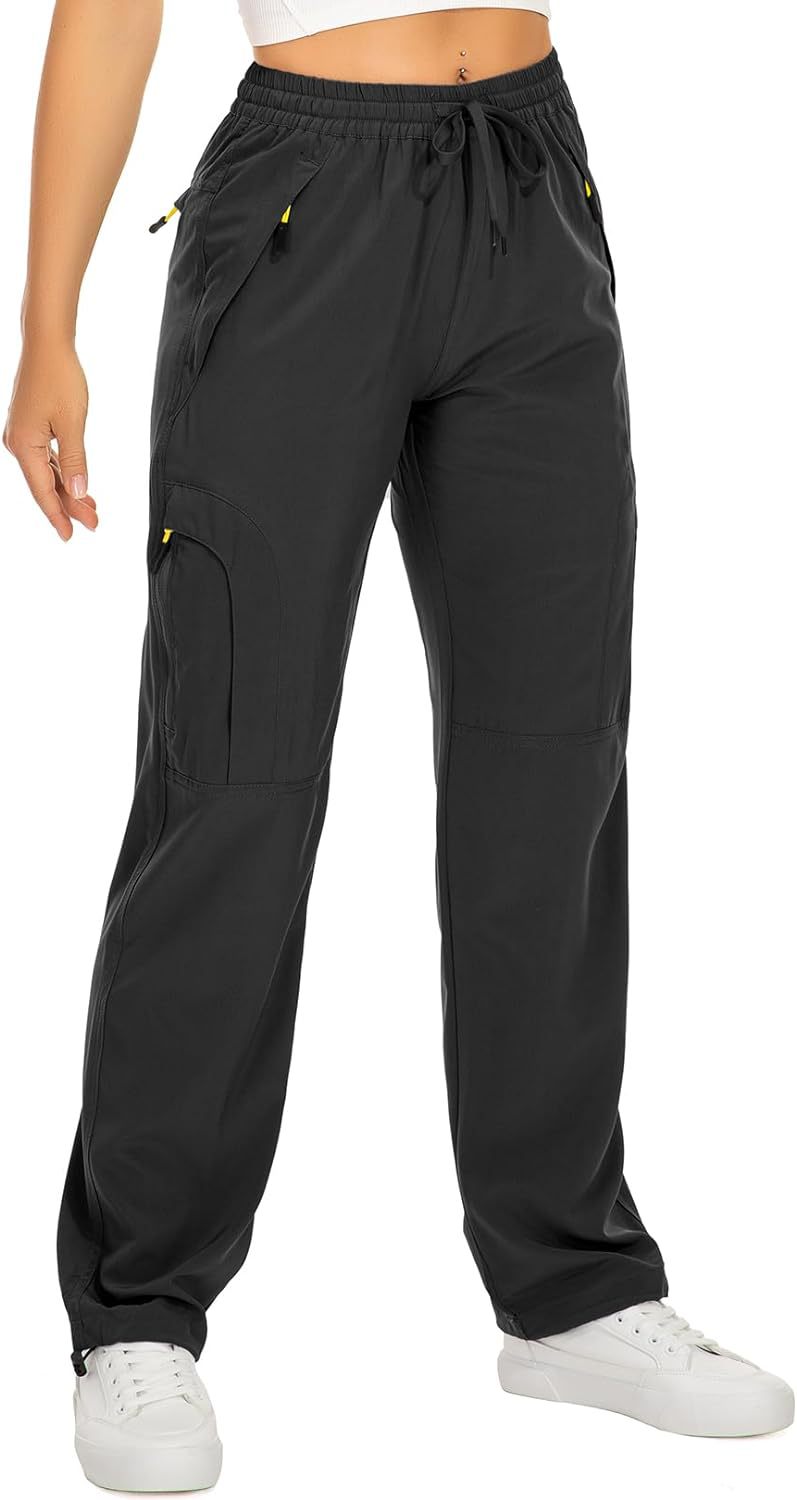 Pantalones de entrenamiento holgados de pierna recta con puños con cordón
