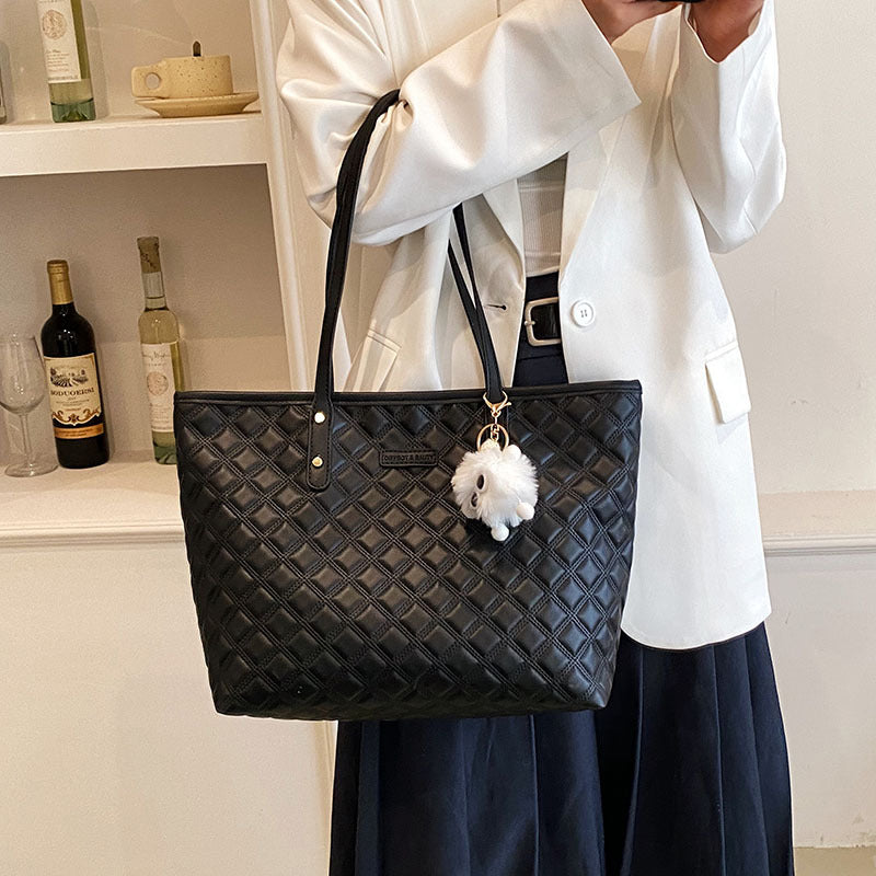 Bolso de hombro para uso diario con estampado de cuadros de diamantes