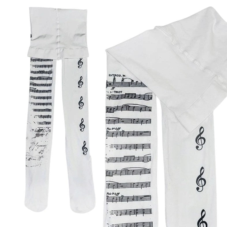 Medias dulces y geniales con estampado de símbolo musical femenino