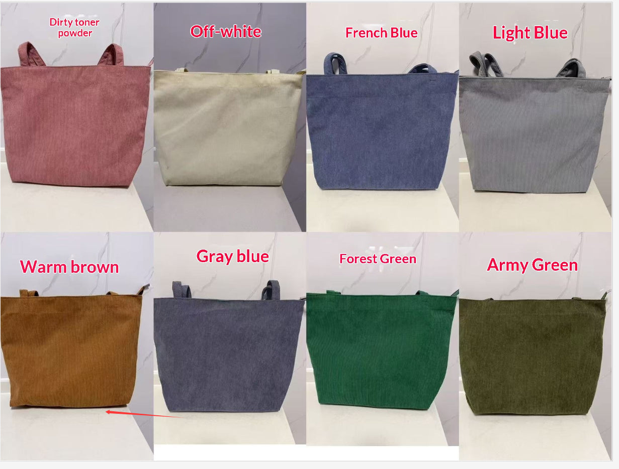 Bolso de mano informal de pana para mujer, moderno, minimalista y a la moda.