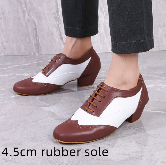Leather Ballroom For Square Dancing And Latin Dancingsoft-soled Dance Shoes For Adults