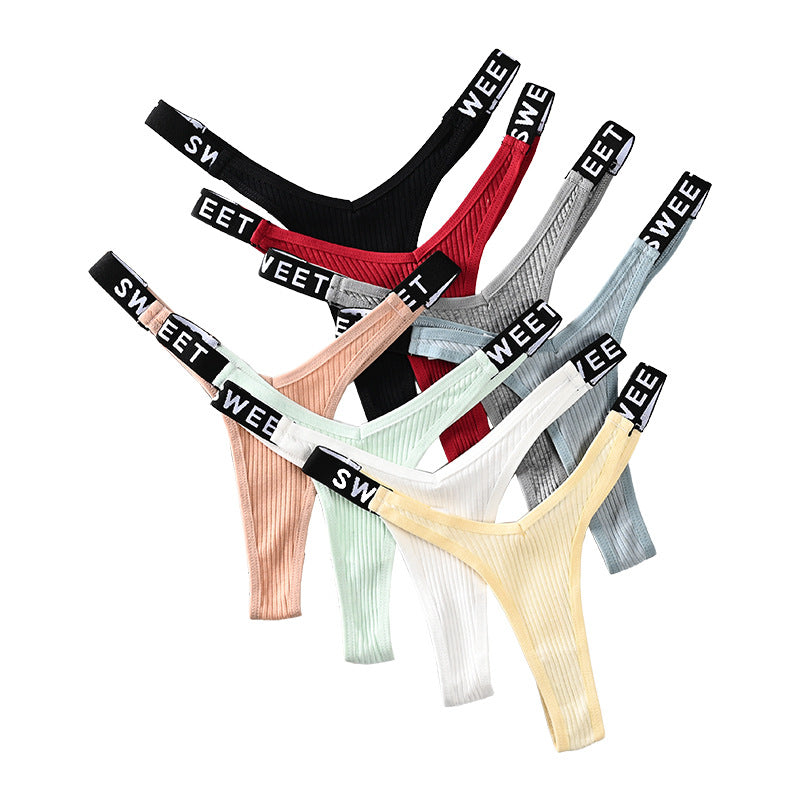 Thin-strapped Seamless Cotton Low-rise Thong