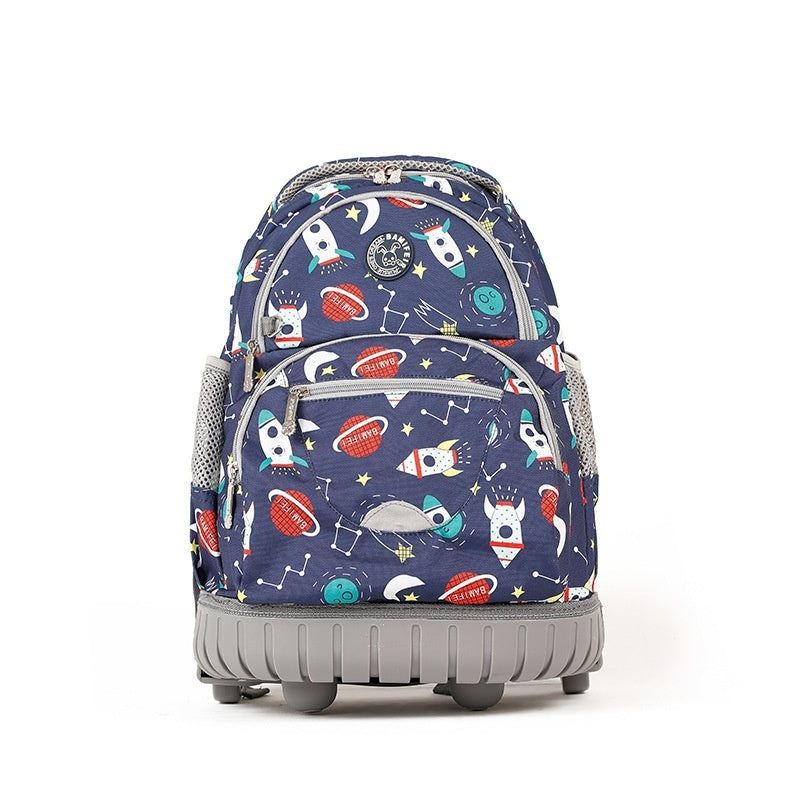 Mochila escolar con ruedas para niños, estilo coreano
