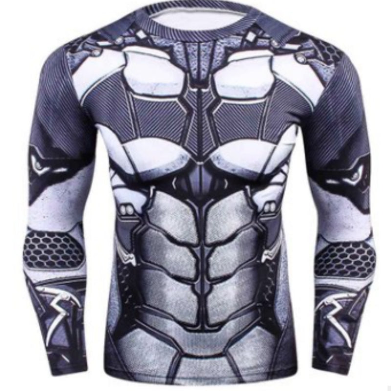 Nueva camiseta básica deportiva y de fitness de manga larga con estampado digital