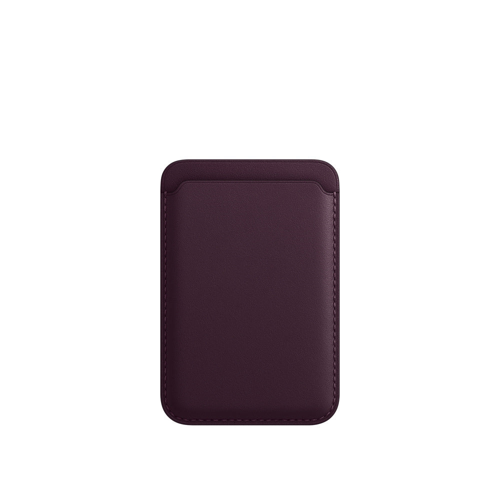 Compatible con Apple, funda protectora para teléfono móvil con tarjetero magnético, funda de piel MagSafe.