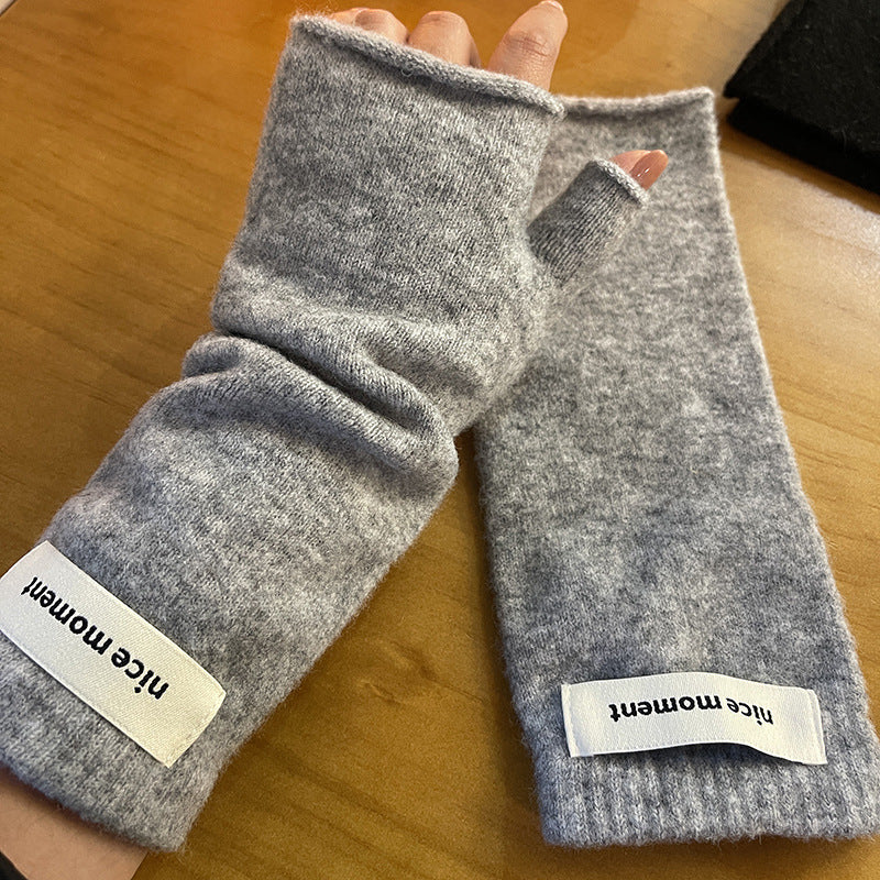 Winter Warm Faux Cashmere Knitted Fingerless Mittens