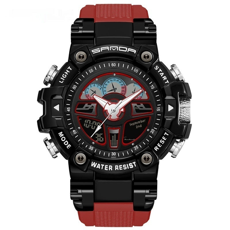 Reloj digital multifunción resistente al agua y moderno para estudiantes.