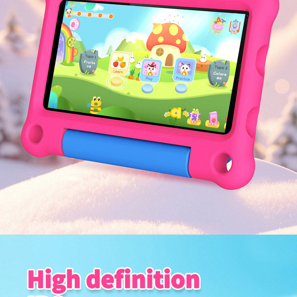 Tableta infantil G-tab T7Pro de 7 pulgadas con pantalla IPS de 1024 y 600 nits, Android 14, CPU de cuatro núcleos a 1,5 GHz, 4 GB de RAM, 2 GB de expansión y 2 GB de ROM, 64 GB de ROM, WiFi de 2,4 y 5 GHz, batería de 3000 mAh, cámara de 2 MP y 2 MP (rosa)