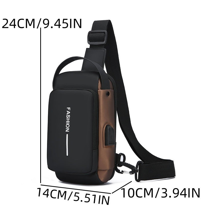 Bolso bandolera de un solo hombro para hombre, impermeable y resistente a la abrasión.