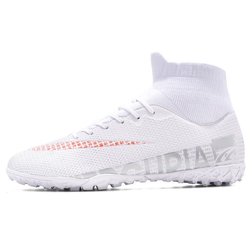 Botas de fútbol AG con clavos de caña alta para hombre, talla grande