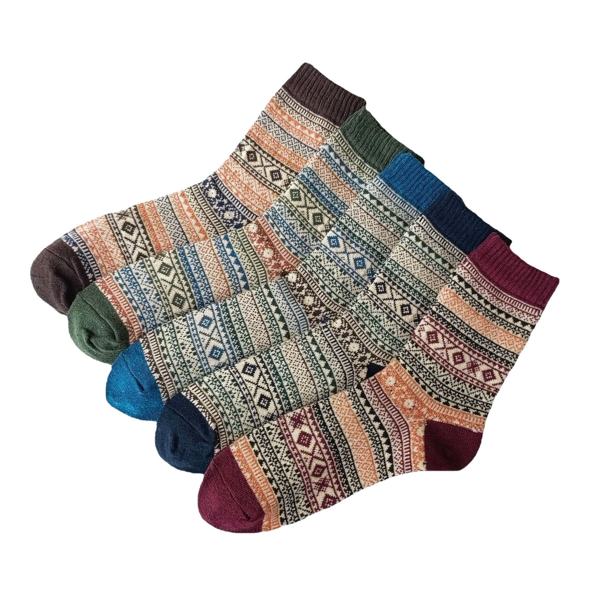 Calcetines de hombre de lana estilo étnico vintage para invierno
