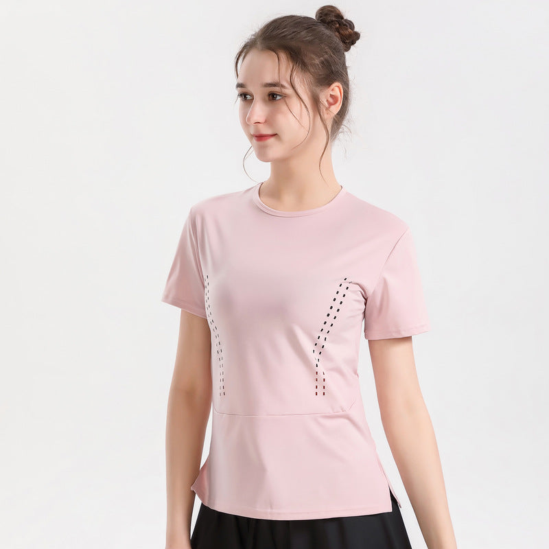 Camiseta de manga corta transpirable y holgada para correr, deportes y fitness