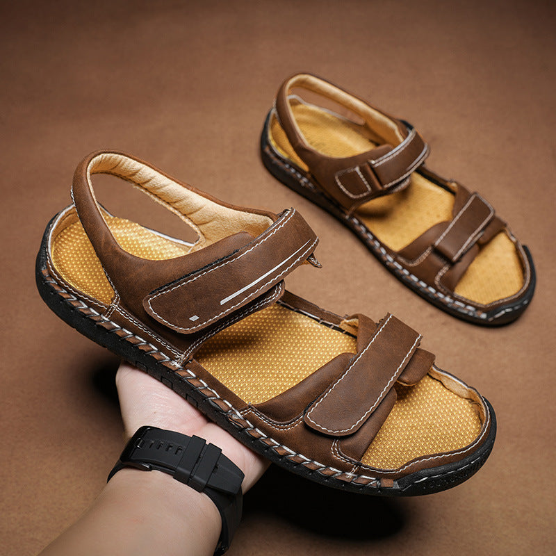 Sandalias de hombre, tendencia casual, sandalias de cuero, venta al por mayor para hombre