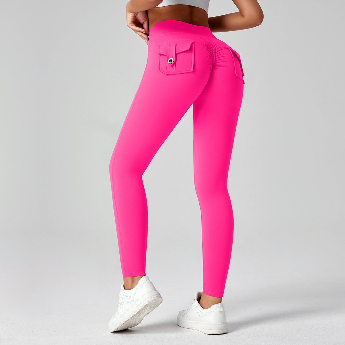 Pantalones de yoga para mujer, de cintura alta, elásticos y ajustados, que realzan los glúteos.