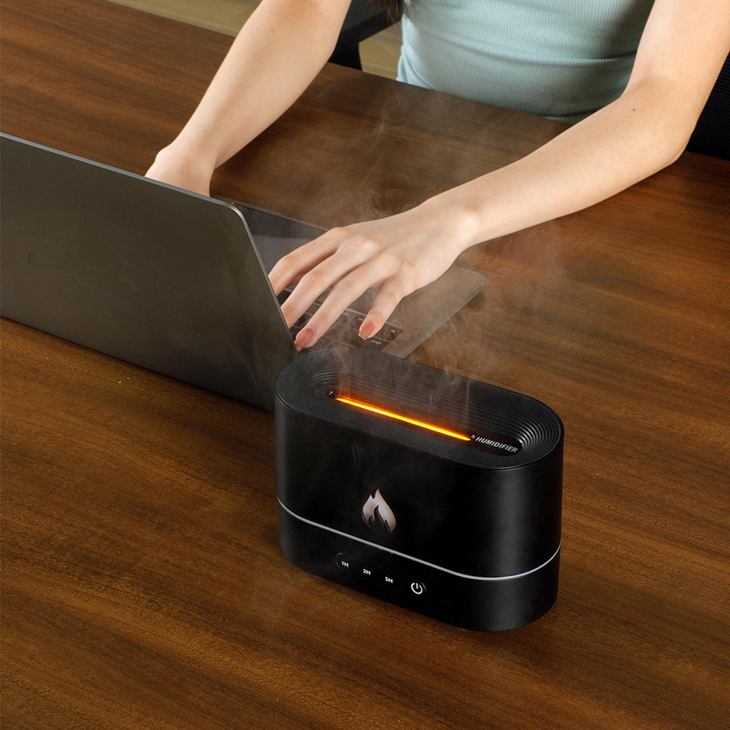Humidificador de aromaterapia Siming Flame para dormitorio, ambiente silencioso, difusor de llama, decoración del hogar