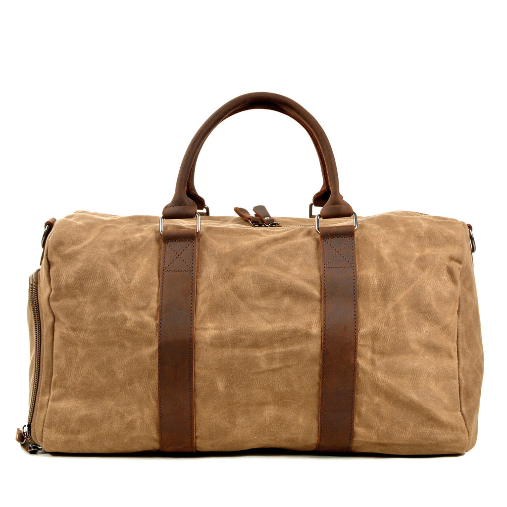 Men's One-shoulder Portable Training Dry Wet Separation Swimming Large Capacity Canvas Luggage Travel Bag