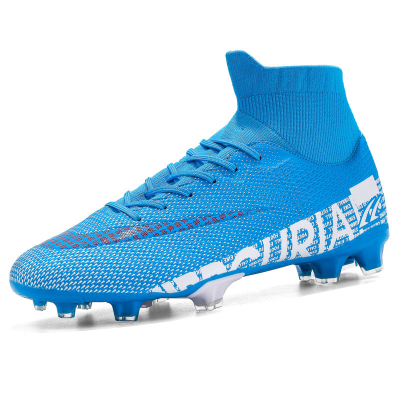 Zapatillas de fútbol de caña alta para hombre y mujer, con clavos rotos, tacos cortos AG, clavos largos TF, zapatillas de entrenamiento deportivas
