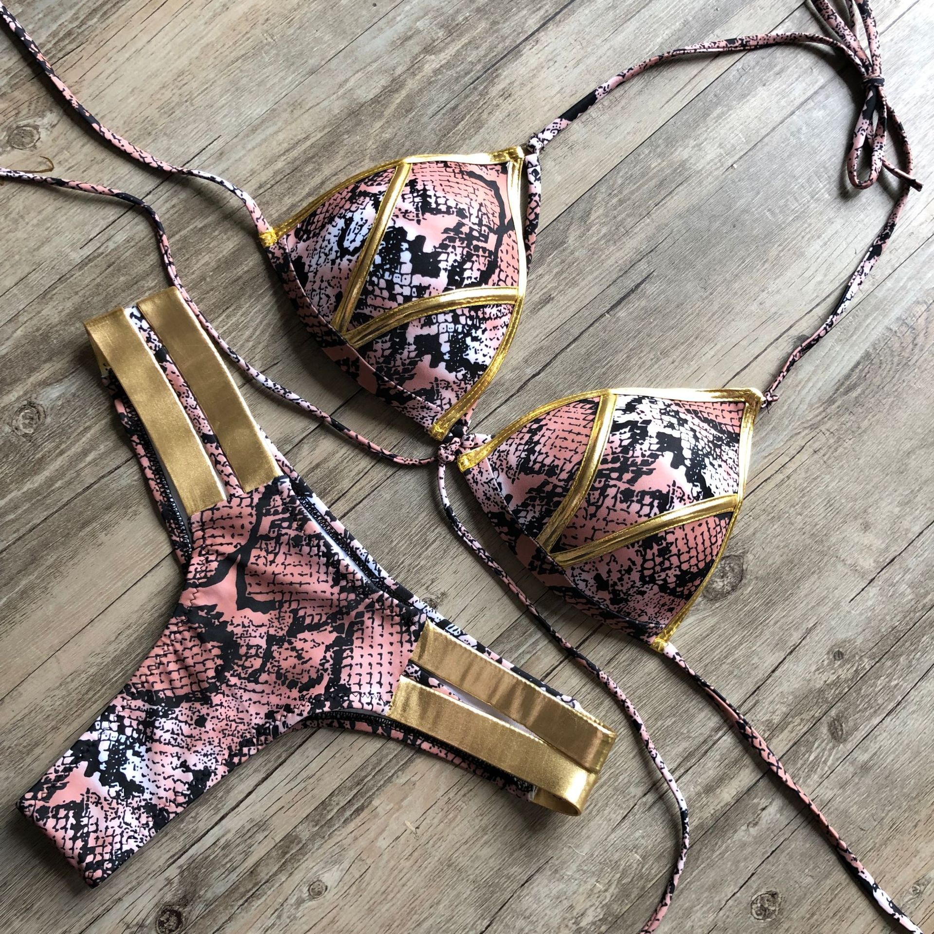 Bronzing bikini Women Two Piece Swimsuit Beach Vacation Summer