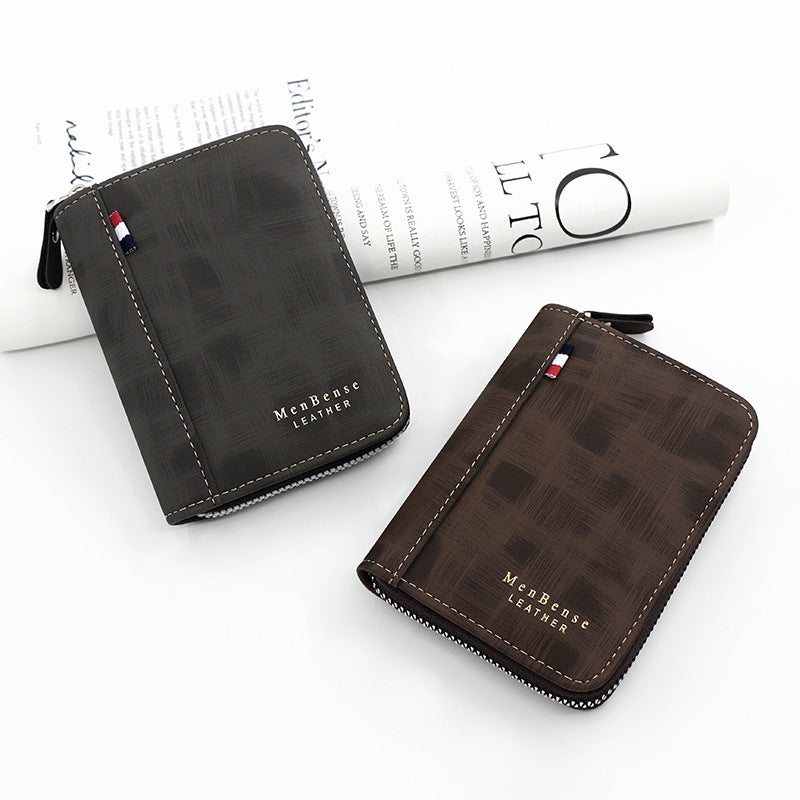 Cartera de mano corta estilo retro de negocios para hombre