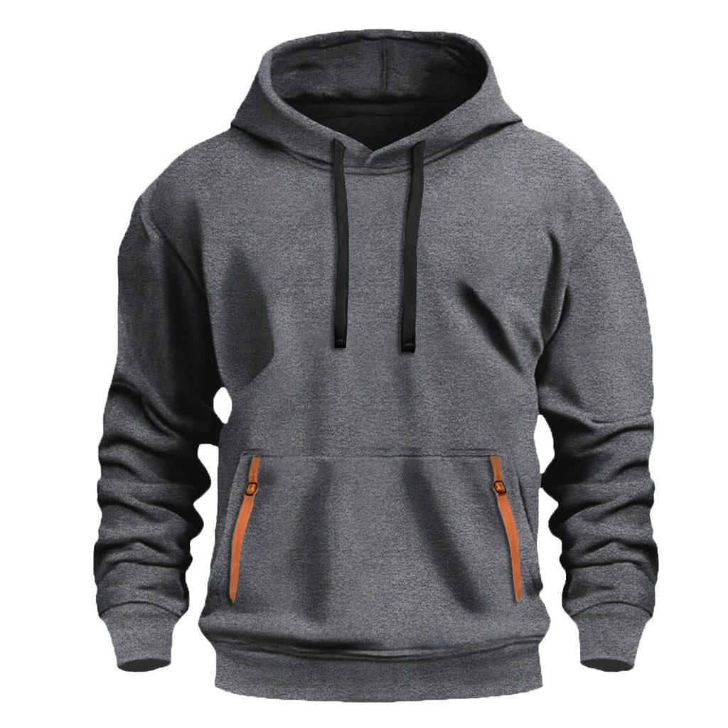 Nueva sudadera con capucha forrada de polar para hombre otoño-invierno