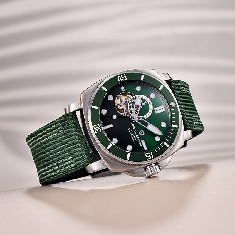 Reloj mecánico totalmente automático con pantalla luminosa y resistente al agua para hombre.
