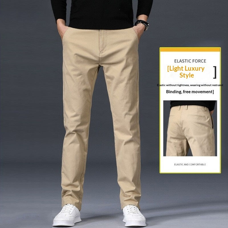 Pantalones casuales elásticos y holgados de corte recto para hombre