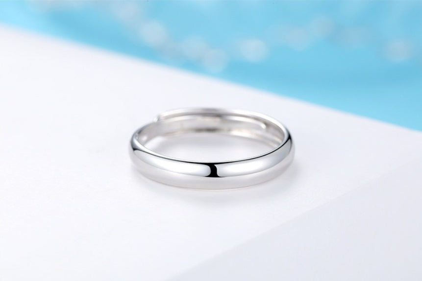 Anillo brillante sencillo de plata para hombre