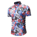 Men's Summer Beach Short-sleeved Floral Shirt
