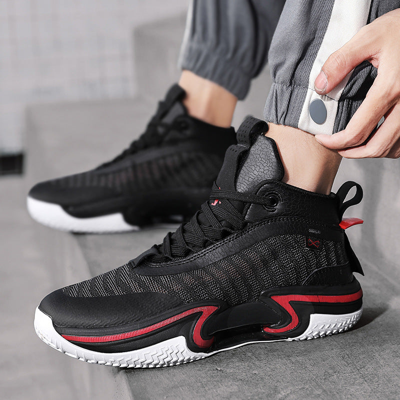 Zapatillas deportivas transpirables de caña alta con amortiguación para hombre