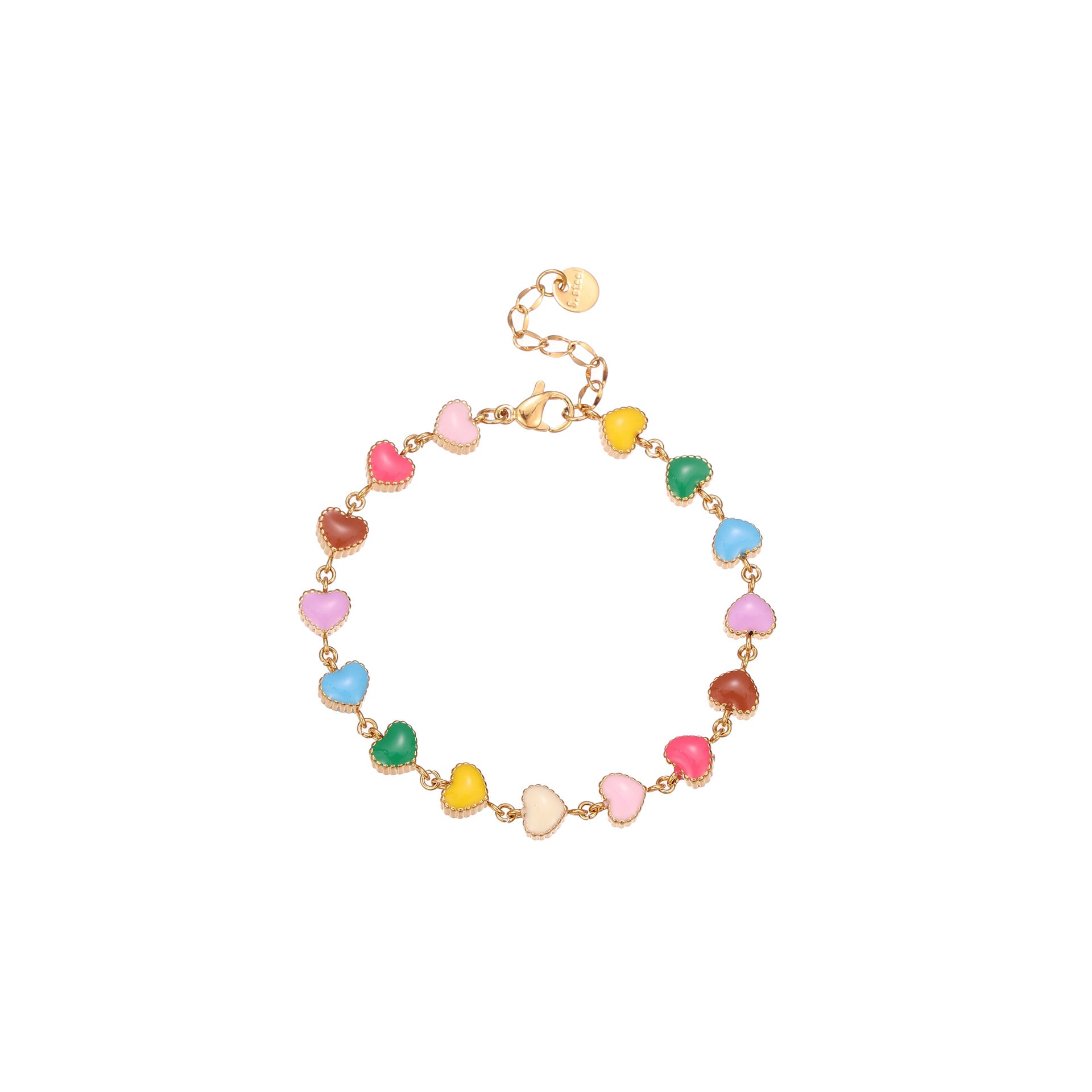 Collar de aceite colorido con forma de corazón de amor y pulsera de acero de titanio