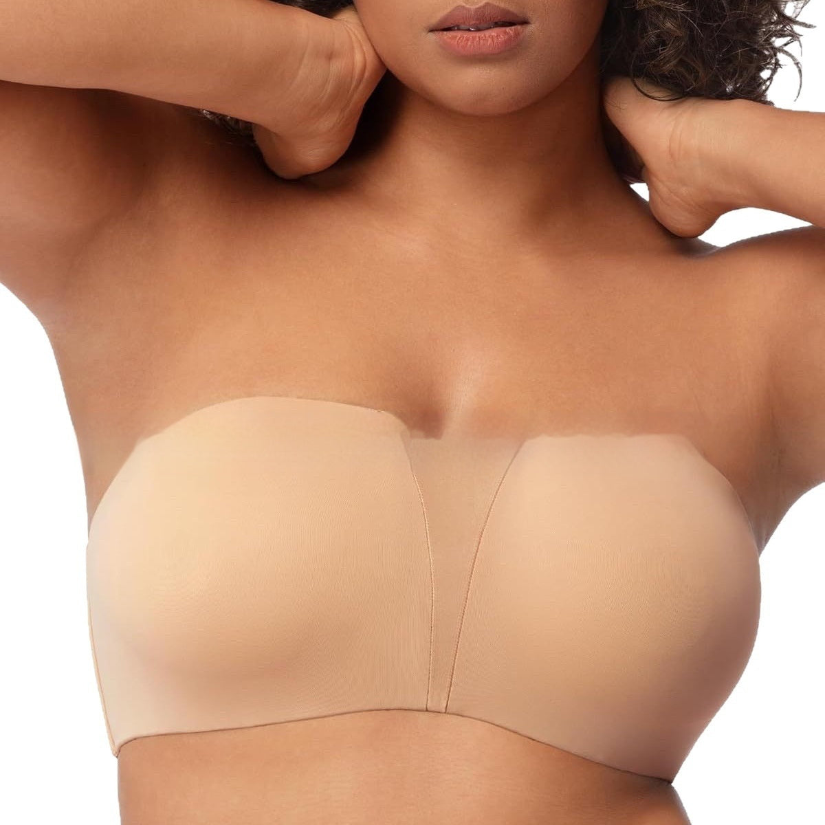 Sujetador sin tirantes para mujeres con busto grande, disponible en tallas de cobertura completa.