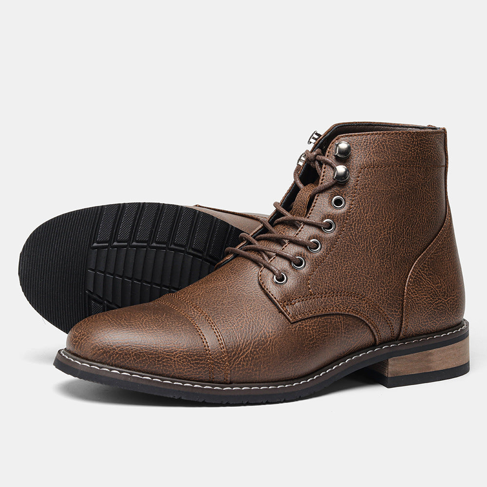 Botas casuales de cuero vintage para hombre