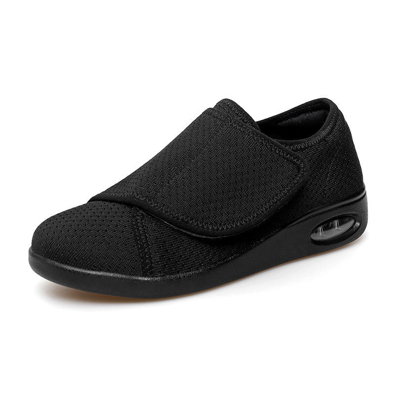 Zapatillas deportivas de malla transpirable, antideslizantes y resistentes al desgaste con velcro para personas de mediana edad y mayores.