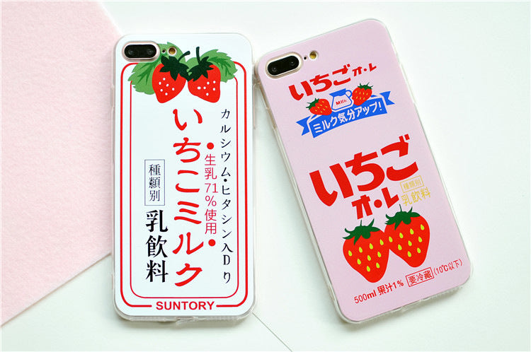 Funda de teléfono con diseño de fresa