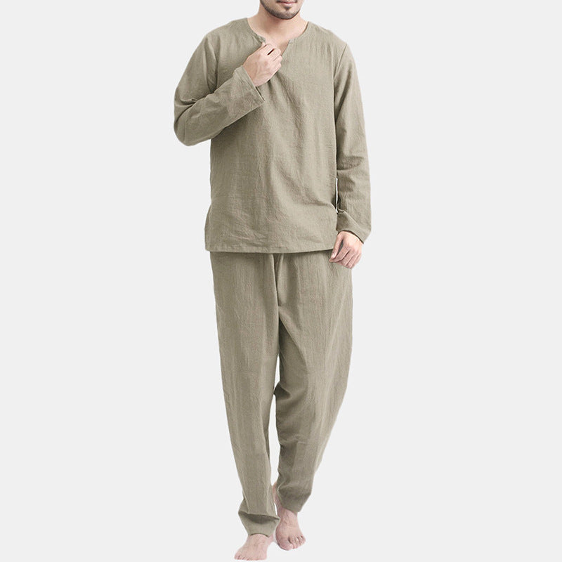 Pijama informal de dos piezas fino, transpirable y holgado.