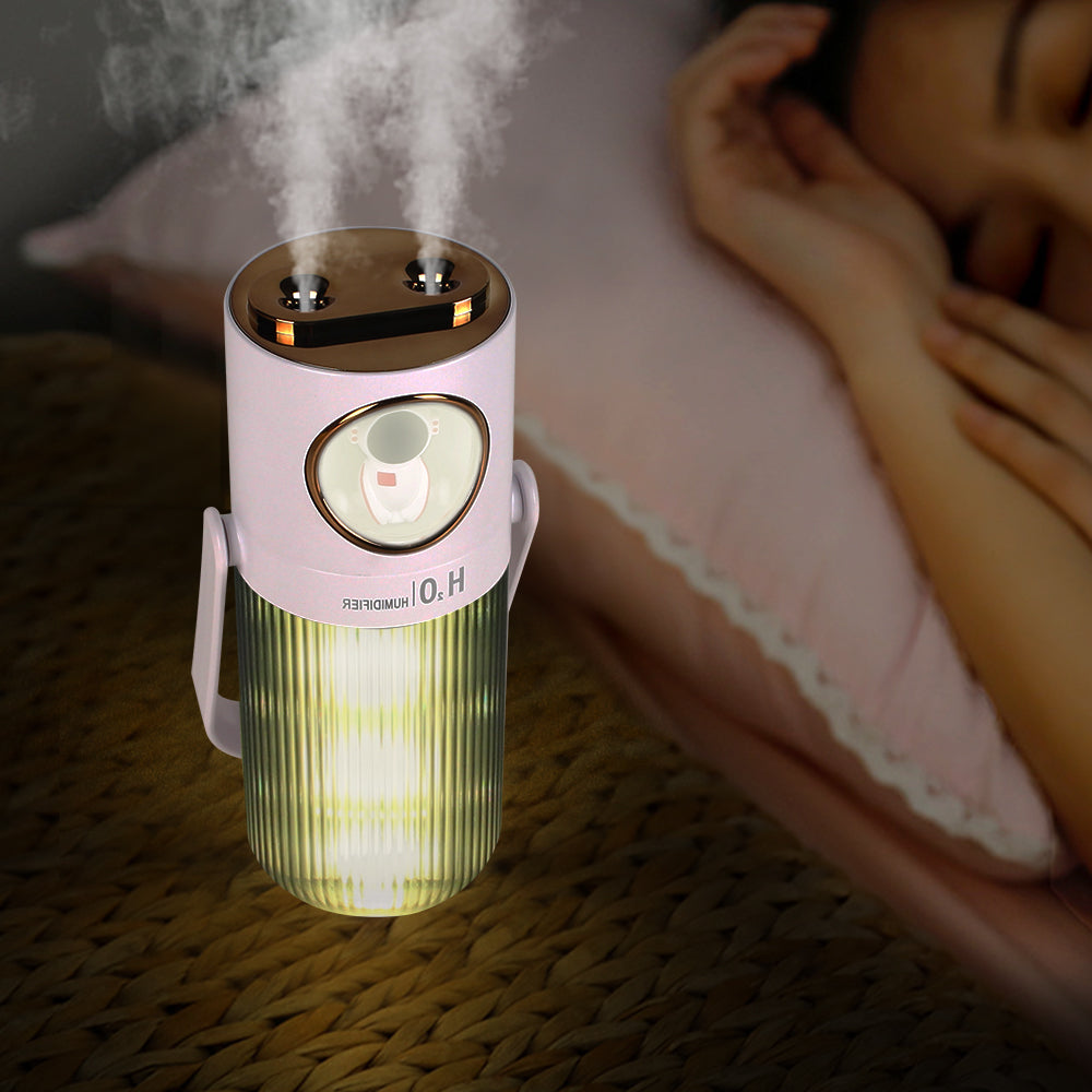 Humidificador HOMEFISH de 300 ml y 2000 mAh con batería para dormitorio.