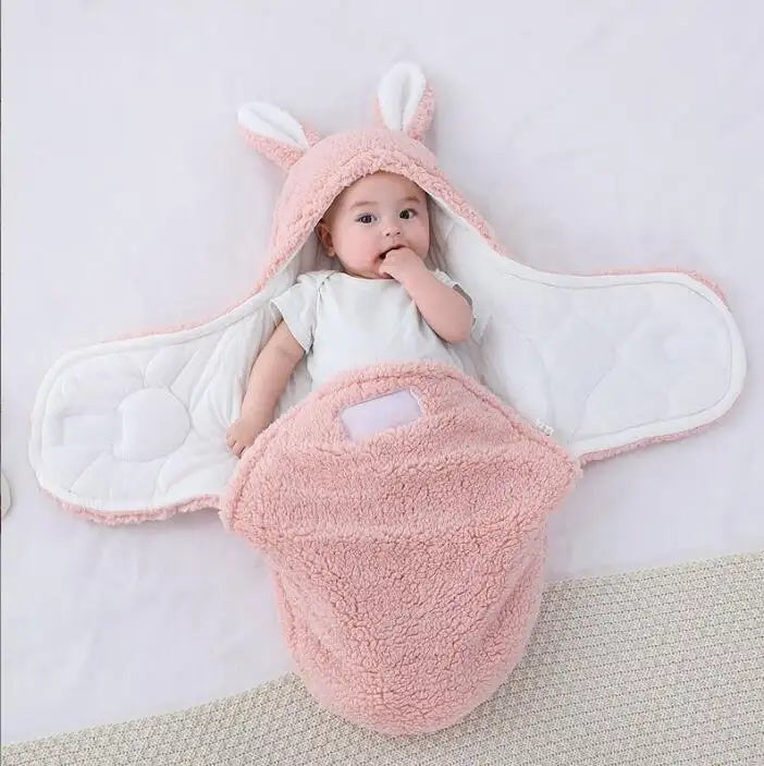 Saco de dormir supersuave para bebé, manta de forro polar esponjoso para recién nacidos, manta envolvente unisex para bebés recién nacidos, niños y niñas, con protección y soporte para la cabeza, saco de dormir portátil.