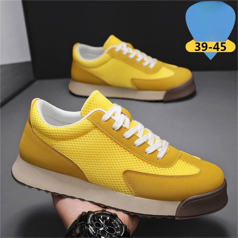 Zapatillas de running retro para hombre con suela gruesa para aumentar la altura