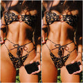 Leopard Print Bikini Set Women Two Piece Animal Print Swimsuit Beach