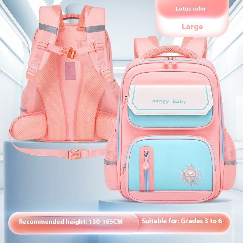 Mochila infantil con protección para la columna vertebral, impermeable, de tela Oxford de gran capacidad