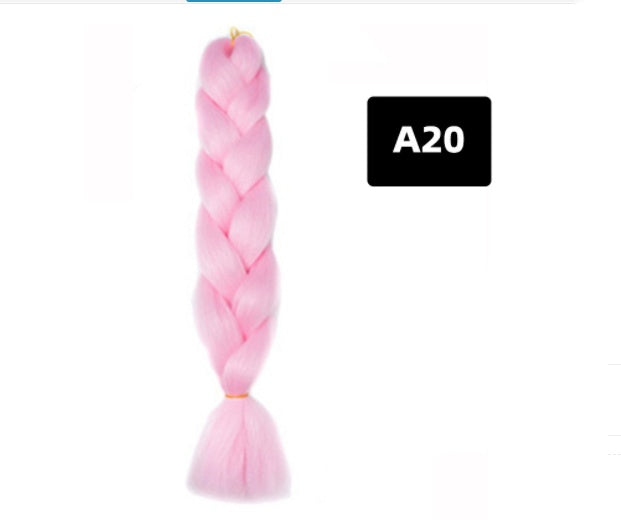 Peluca de seda africana de alta temperatura con fibra química y trenza grande en color degradado